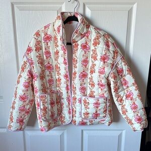 Floral Women's Jacket - Pink and Cream